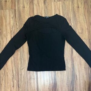 Fashion Nova Elegant Black Long Sleeve Top